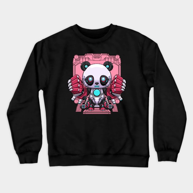 Chibi Panda Bot Crewneck Sweatshirt by eleazarion